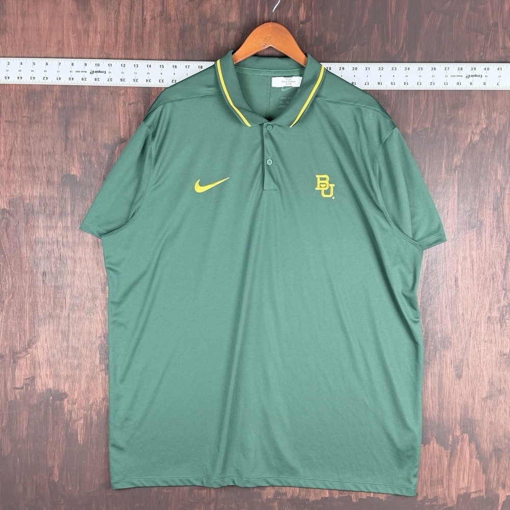 Nike Baylor Bears On Field Player Issued Performance Polo Shirt Green 2XL NCAA